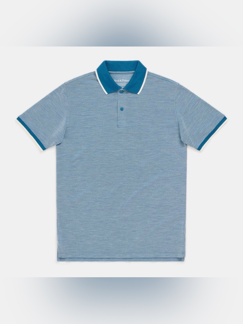 NEW Wool and Prince Pique Polo Shirt in Blue For Men's Small